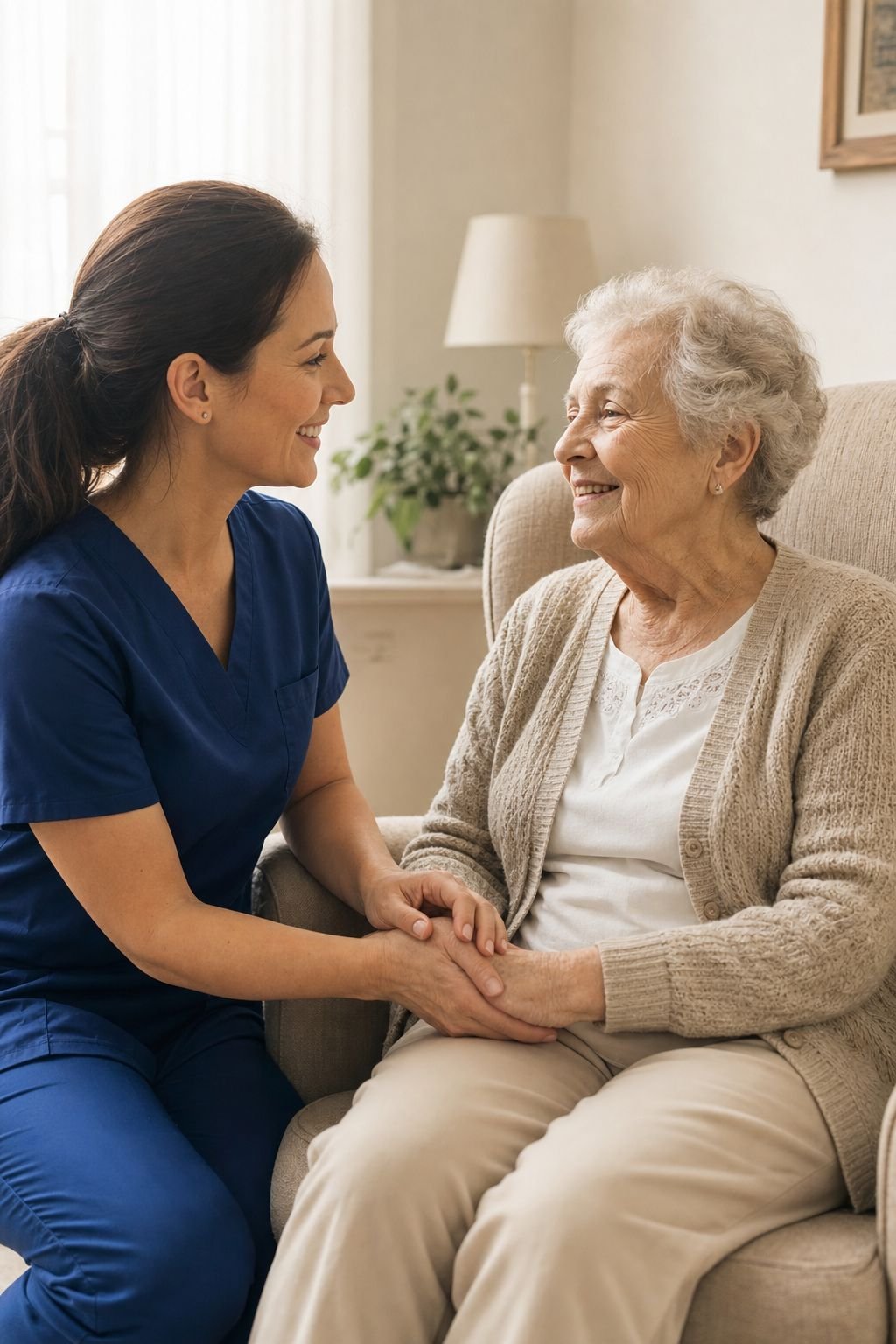 Caregiver with patient
