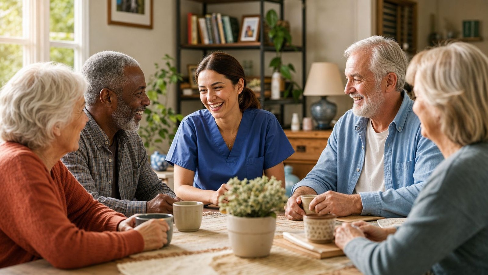 Ideal Home Care team with seniors